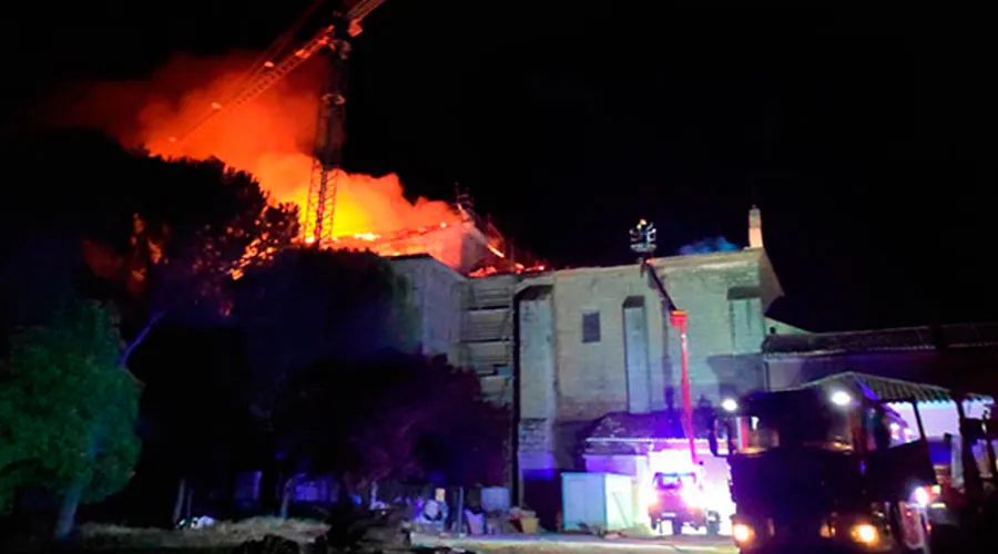 Incendio en el monasterio Nuestra Señora de Alconada. Crédito: Diócesis de Palencia?w=200&h=150