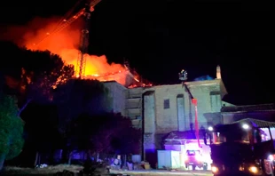 Incendio en el monasterio Nuestra Seu00f1ora de Alconada. Cru00e9dito: Diu00f3cesis de Palencia 