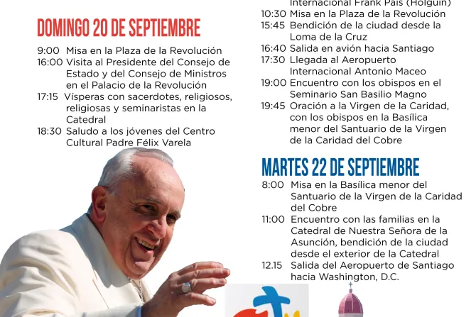 Este es el programa oficial del viaje del Papa Francisco a Cuba