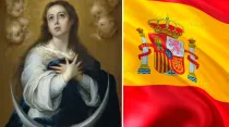 Inmaculada Concepción (Bartolomé Esteban Murillo) - Bandera de España (Pixabay Dominio Público)