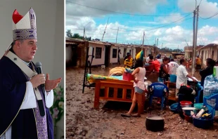 Mons. Josu00e9 Antonio Eguren, Arzobispo de Piura y familias damnificadas / Fotos: Arzobispado de Piura 