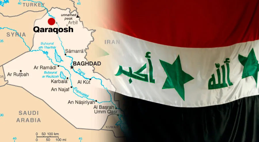 Mapa y bandera de Irak