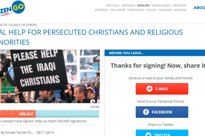 Unos 100 mil cristianos mueren cada año a causa de la persecución religiosa