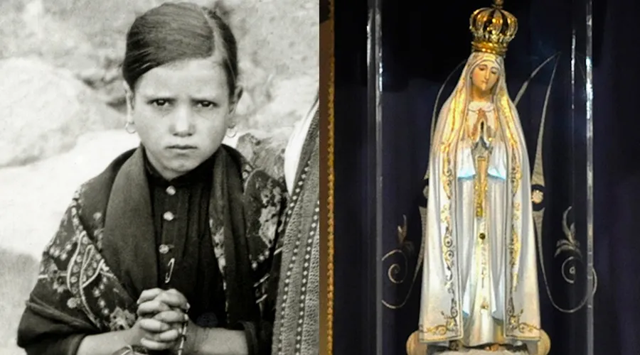 Santa Jacinta Marto, pastoricilla y vidente de Fátima (izq) y la Virgen de Fátima (dcha). Crédito: Wikipedia?w=200&h=150