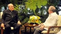 Cardenal Jaime Ortega y Raúl Castro / Foto: Twitter CubaOnu