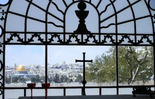 Jerusalén vista desde la famosa capilla de Dominus Flevit, donde la tradición cuenta que Jesús lloró. Crédito: Magdala 