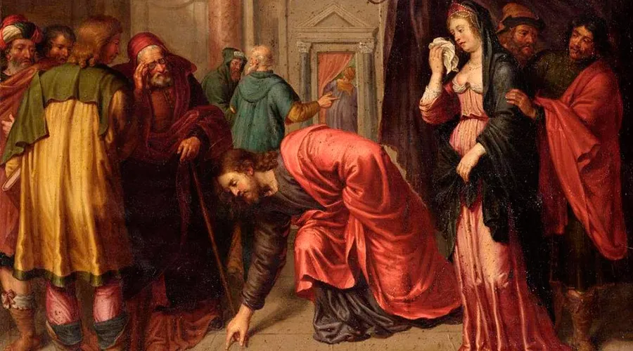 "Cristo y la mujer adúltera" de Pieter van Lint (1619-1690) / Wikimedia Commons: Dominio PÃºblico