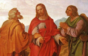 Jesu00fas resucitado y los discu00edpulos de Emau00fas. Cru00e9dito: Dominio Pu00fablico - Wikipedia 