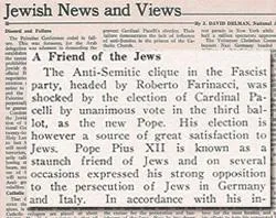 Una imagen de un artículo de Jewish News and Views de 1939