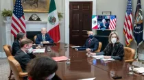 Encuentro virtual entre Joe Biden y Andrés Manuel López Obrador. Crédito: The White House.