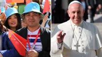 Peregrinos chinos y el Papa Francisco. Foto: ACI Prensa