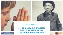 Afiche Jornada de oraciu00f3n por la santificaciu00f3n del pueblo argentino