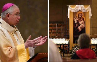 Mons. Josu00e9 Gomez en Misa por Solemnidad de San Josu00e9 / Imagen de San Josu00e9 este 19 de marzo en Catedral de Nuestra Seu00f1ora de Los u00c1ngeles. Cru00e9dito: Arquidiu00f3cesis de Los u00c1ngeles. 