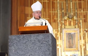 Mons. Josu00e9 Gomez en Misa en Basu00edlica de Guadalupe, el 7 de julio de 2018. Foto: Maru00eda Langarica / ACI Prensa. 