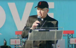 Mons. Josu00e9 Gomez en OneLife LA 2023. Cru00e9dito: Captura de video / Arquidiu00f3cesis de Los u00c1ngeles. 