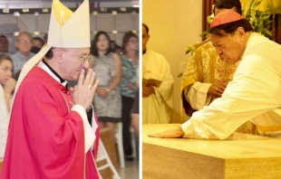 Mons. Joseph Spiteri y Cardenal Norberto Rivera. Cru00e9dito: Cortesu00eda de la Parroquia San Isidro Labrador. 