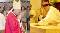 Mons. Joseph Spiteri y Cardenal Norberto Rivera. Crédito: Cortesía de la Parroquia San Isidro Labrador.