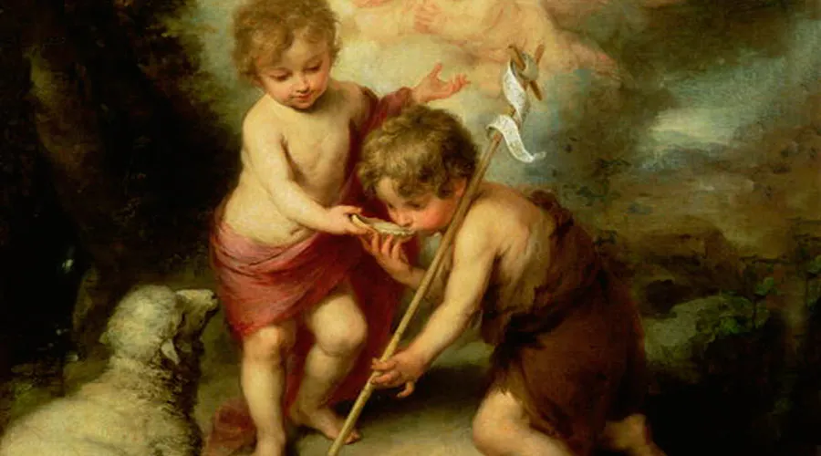 El Niño Jesús y San Juan Bautista niños. Imagen dominio público