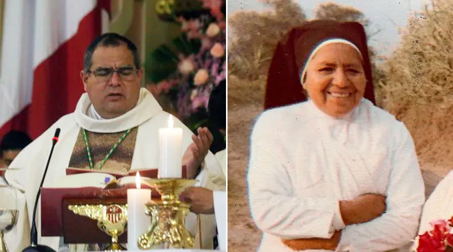 Mons. Juan Carlos Vera (izquierda) y María Agustina Rivas, “Aguchita” (derecha) / Crédito: Comando Conjunto de las Fuerzas Armadas de Perú y Congregación Nuestra Señora de la Caridad del Buen Pastor