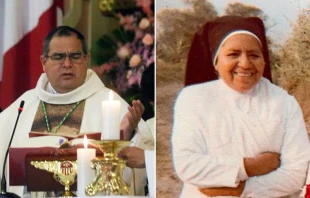 Mons. Juan Carlos Vera (izquierda) y Maru00eda Agustina Rivas, u201cAguchitau201d (derecha) / Cru00e9dito: Comando Conjunto de las Fuerzas Armadas de Peru00fa y Congregaciu00f3n Nuestra Seu00f1ora de la Caridad del Buen Pastor 