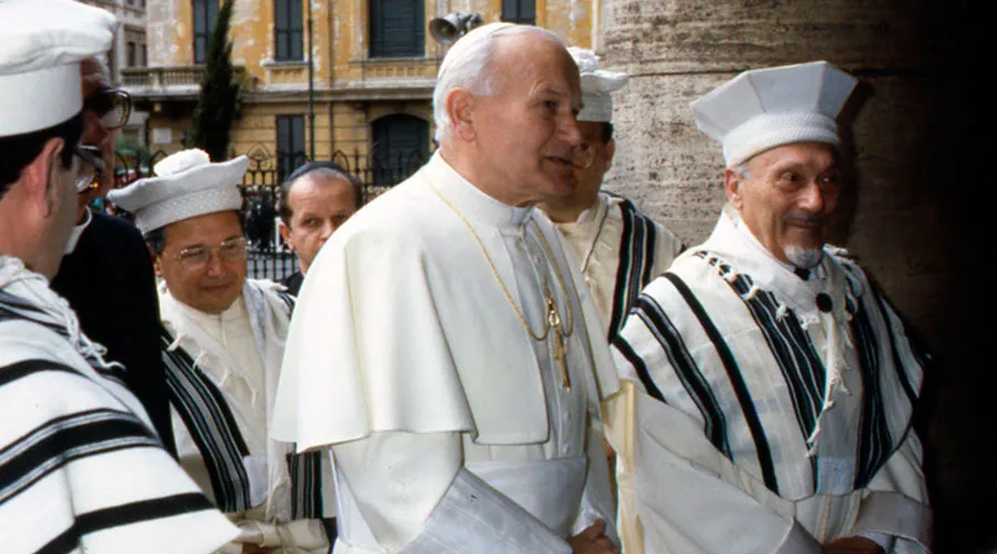 San Juan Pablo II y el ex Rabino de Roma Elio Toaff / Foto: Giancarlo Giuliani CPP?w=200&h=150