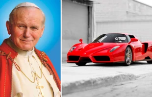 Imagen oficial de San Juan Pablo II / Ferrari Enzo nu00famero 400. Foto: Sotheby's. 