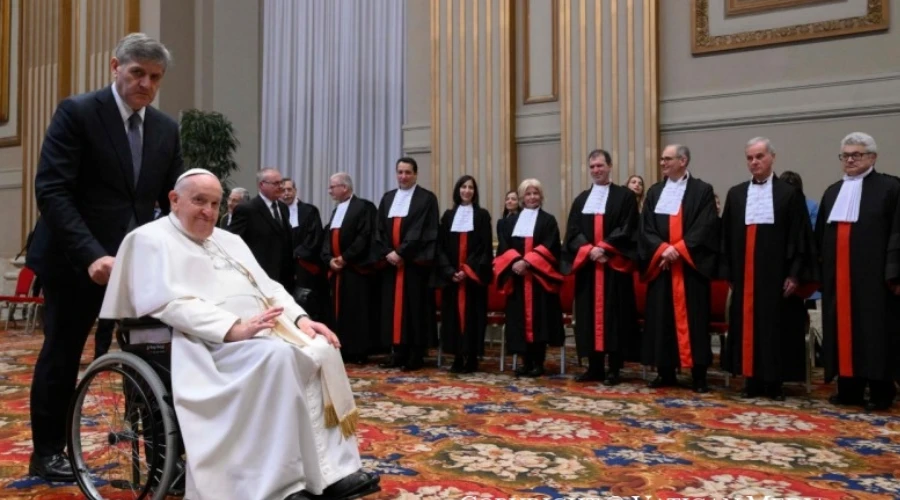 Papa Francisco en la inauguración del Año Judicial 2023 del Tribunal del Estado de la Ciudad del Vaticano. Crédito: Vatican Media  ?w=200&h=150