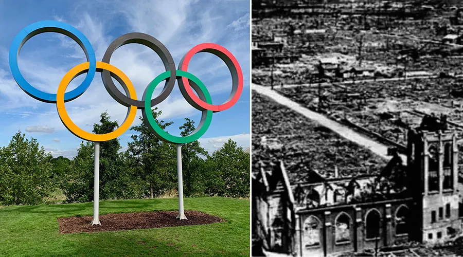 Anillos Olímpicos y Hiroshima después de la bomba. Créditos: Unsplash / Dominio público?w=200&h=150