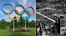 Anillos Olímpicos y Hiroshima después de la bomba. Créditos: Unsplash / Dominio público