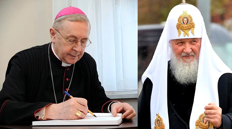 Mons. Stanislaw Gądecki y Patriarca ortodoxo ruso Kirill | Crédito: Oficina de Prensa de la Conferencia Episcopal Polaca - La Oficina de Información y Prensa Presidencial de Rusia