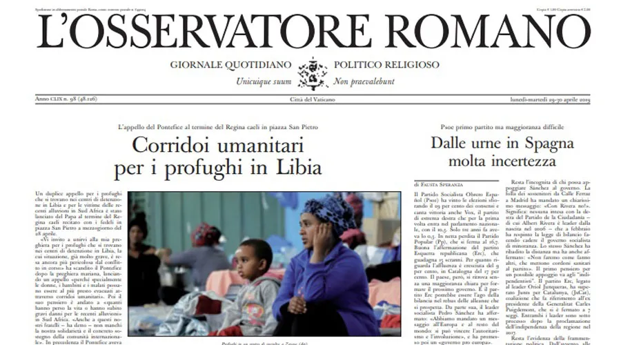 Captura del último número de L'Osservatore Romano. Foto: Vatican Media?w=200&h=150