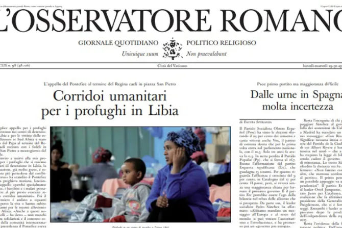 L'Osservatore Romano vuelve a publicar suplemento dirigido a mujeres
