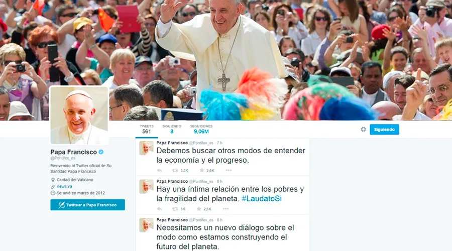 Captura de pantalla de Twitter del Papa Francisco.?w=200&h=150