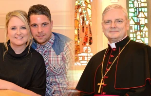 Lisa Rice /Ross Cavanagh / Mons. Leo Cushley (Fotos Arquidiu00f3cesis de Saint Andrews y Edimburgo) 