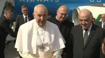 El Papa llega a Malta. Crédito: Captura Vatican Media