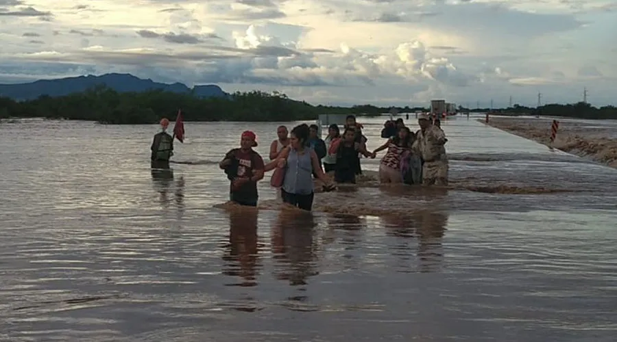 Inundaciones en Sinaloa. Foto: Twitter Sedena México