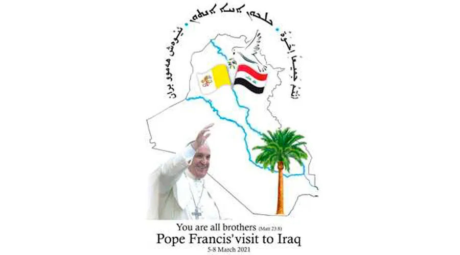 Logo del viaje apostólico a Irak. Foto: Saint-Adday