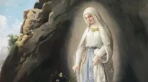 Virgen de Lourdes / Crédito: Pintura de Virgilio Tojetti. Dominio Público en Wikimedia Commons