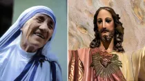 Madre Teresa de Calcuta. Crédito: Manfredo Ferrari CC BY-SA 4.0 / Sagrado Corazón de Jesús. Crédito: Pixabay
