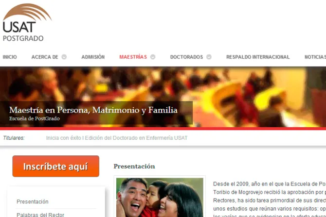 Lanzan maestría sobre Persona, Matrimonio y Familia en Perú