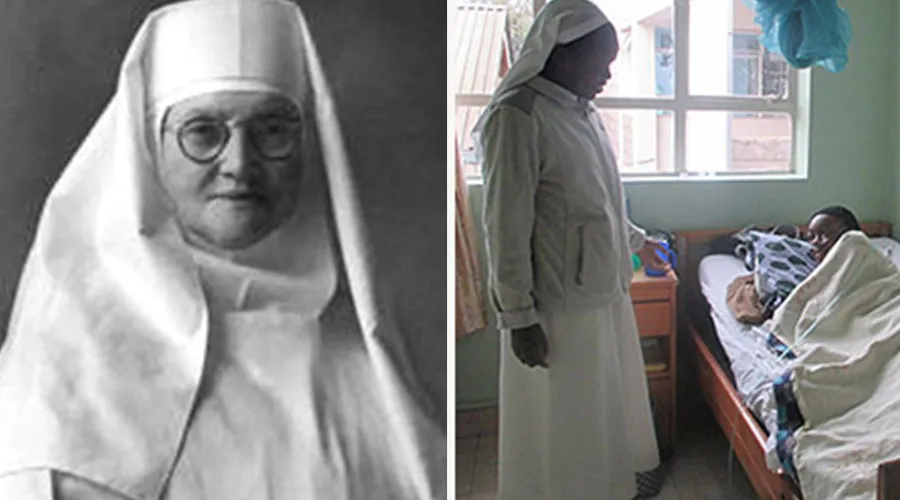 Madre Kevin Kearny (izq) y las religiosas de las Hermanitas de San Francisco de Asís (dcha). Crédito: Hermanitas de San Francisco de Asís.