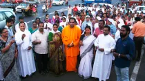 Manifestación en Kerala por la liberación del P. Tom / Foto: UCAN 