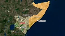 Mapa de Kenia y Somalia / Foto: Twitter