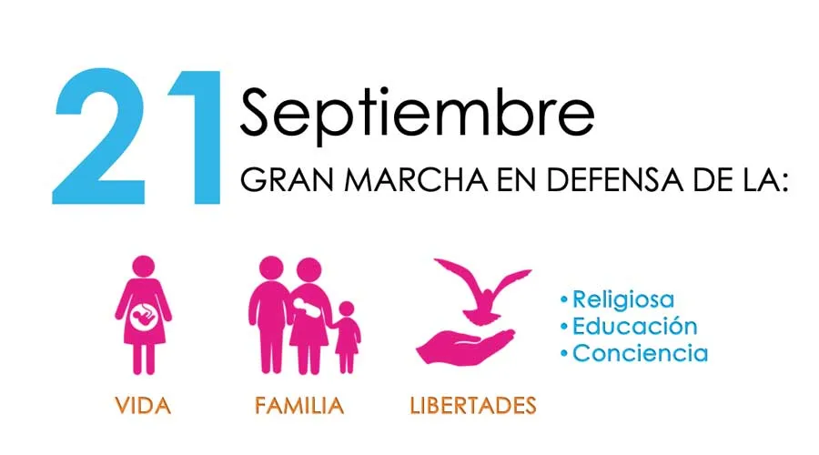 Afiche promocional de marchas del 21 de septiembre. Crédito: Frente Nacional por la Familia.?w=200&h=150
