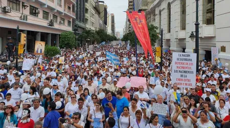 Más de 100 mil marchan en Ecuador en defensa de la vida, la familia y la Constitución
