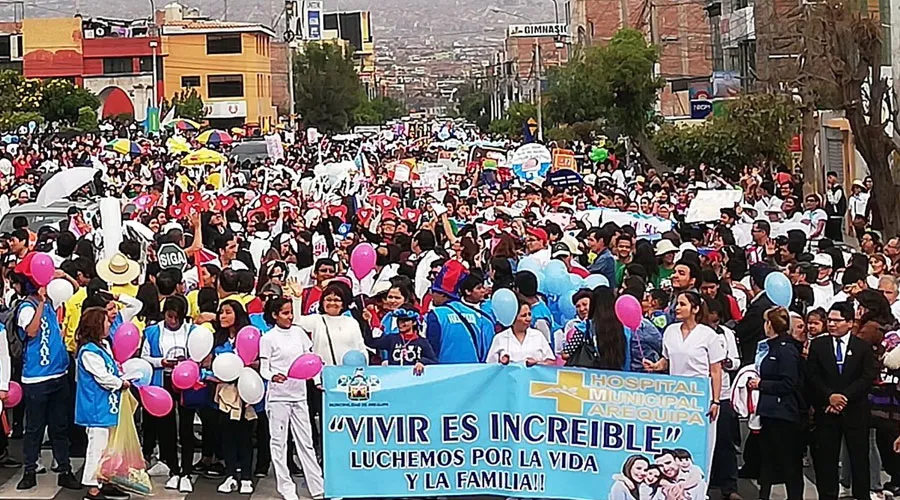 Una imagen del Corso por la Vida en 2019 en Arequipa. Crédito: Twitter Marcha por la Vida?w=200&h=150