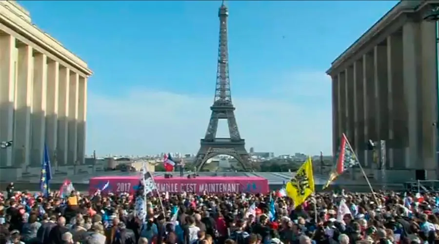 Marcha contra "matrimonio" homosexual en París / Foto: Captura Facebook La Manif Pour Tous