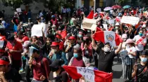 Marcha de protesta en Perú. Crédito: ANDINA / Renato Pajuelo