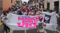 Primera edición de la Marcha por la Vida en Trujillo, en 2014. Foto: David Ramos / ACI Prensa.