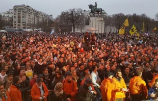 La multitud en la Marcha por la Vida en Paru00eds. Foto Twitter En Marche pour la Vie 